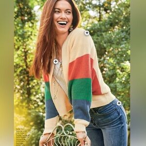 Cabi Sophia Rainbow Stripe Cardigan
